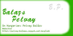 balazs pelvay business card